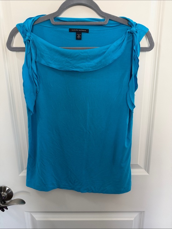 Banana Republic Tops - Banana Republic Teal Knot-Shoulder Sleeveless Tank